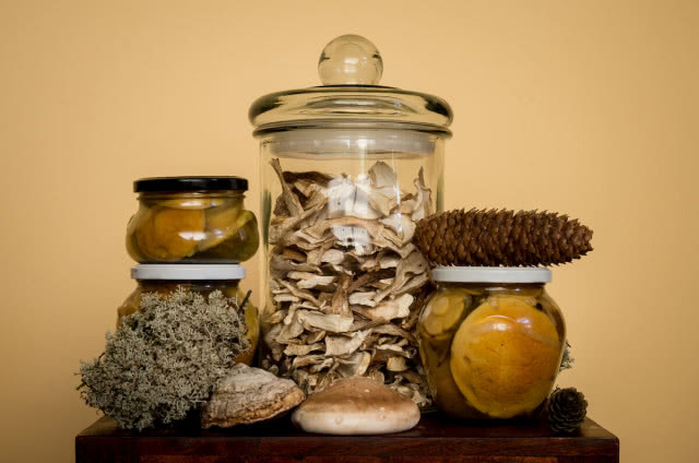 słoik na suszone grzyby