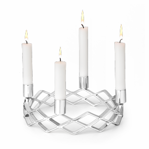 Srebrny świecznik adwentowy, 24 cm x 8 cm, Rosendahl Karen Blixen, 259 zł