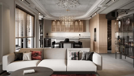 Eklektyczne wnętrze apartamentu w Krakowie. Pełne kontrastów i zaskakujących połączeń