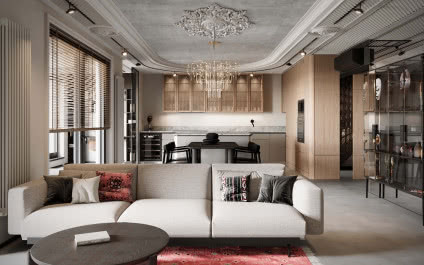 Eklektyczne wnętrze apartamentu w Krakowie. Pełne kontrastów i zaskakujących połączeń