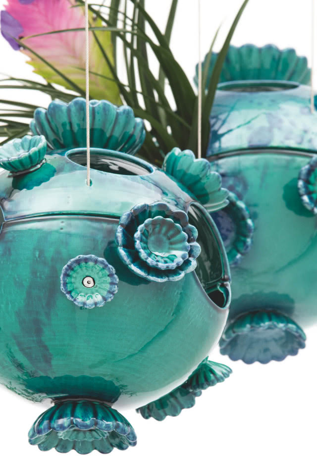 wiszące wazony Marimo