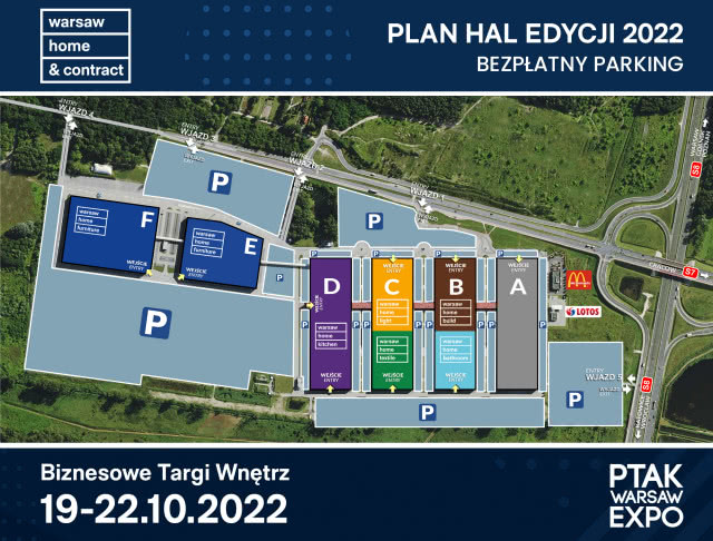 Plan hal Biznesowych Targów Wnętrz, Warsaw Home 2022