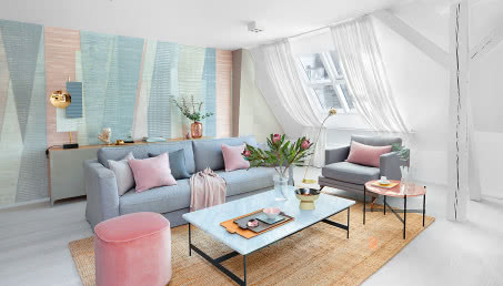 Pastelowe mieszkanie mężczyzny