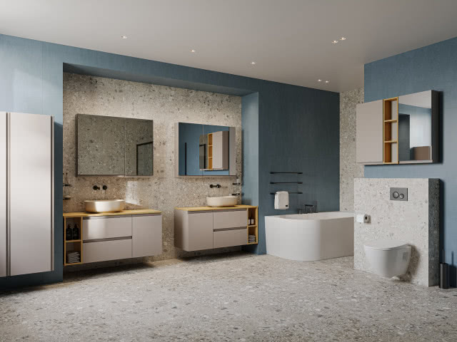 Kolekcja kaszmirowych mebli łazienkowych MODUO Cersanit