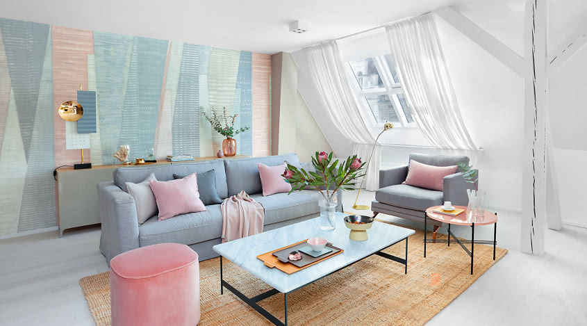 Pastelowe mieszkanie mężczyzny