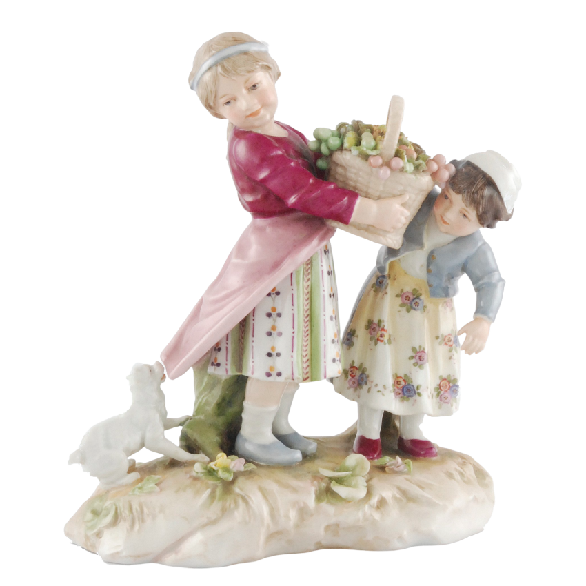 Dzieci z koszem owoców i pieskiem,
Niemcy,...