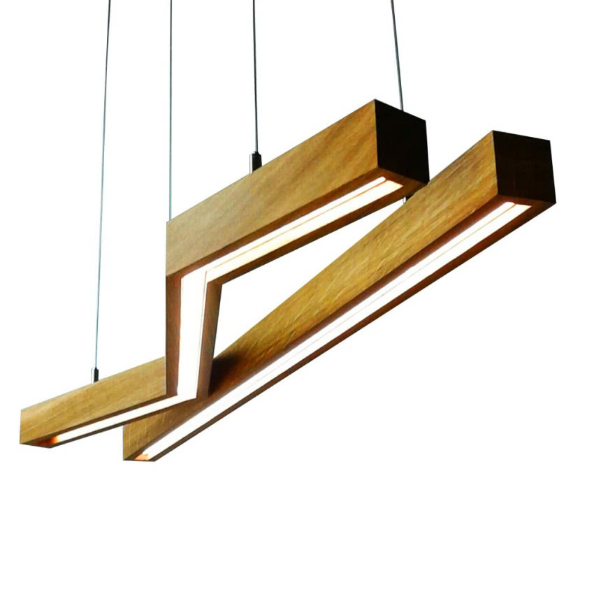 Drewniane lampy wiszące z serii Woodline, modele...