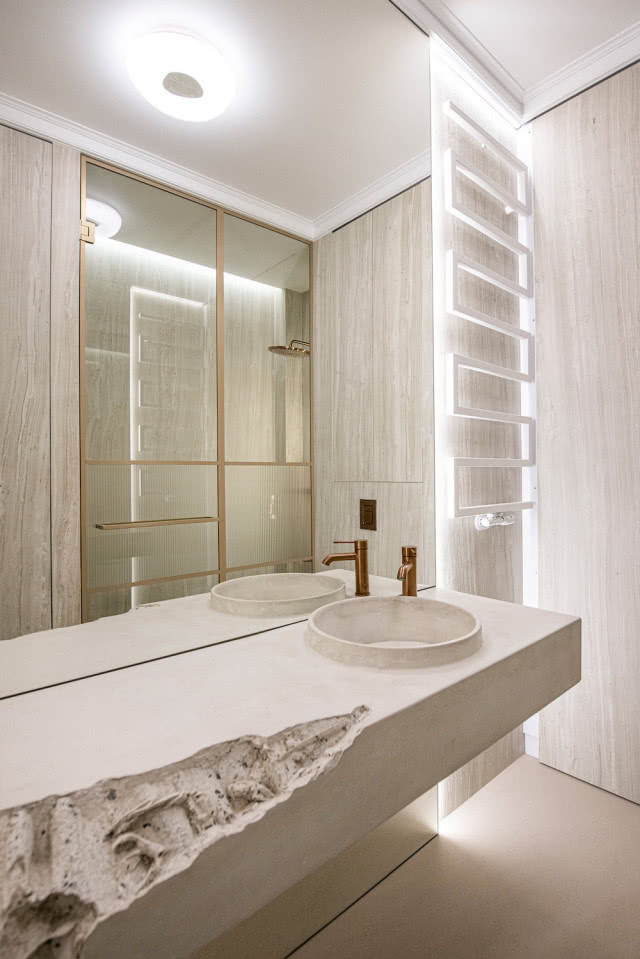 blat kamienny umywalkowy w łazience