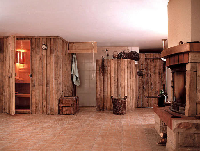Sauna z surowego drewna