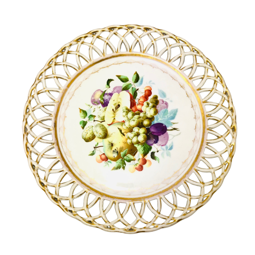 Talerz z brzegiem ażurowym, 2. poł. XIX wieku...