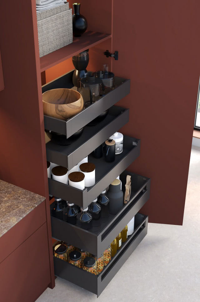 REJS, Cargo maxi Ultra Box, szuflady ze szklaną wstawką, przyprawy, żywność