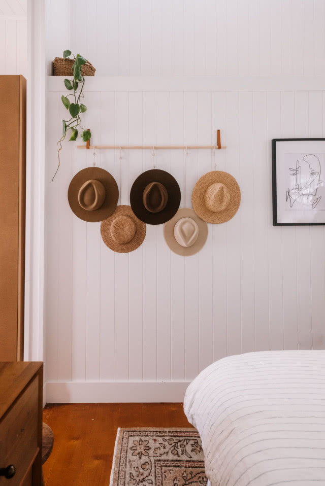 kapelusze na wieszaku DIY