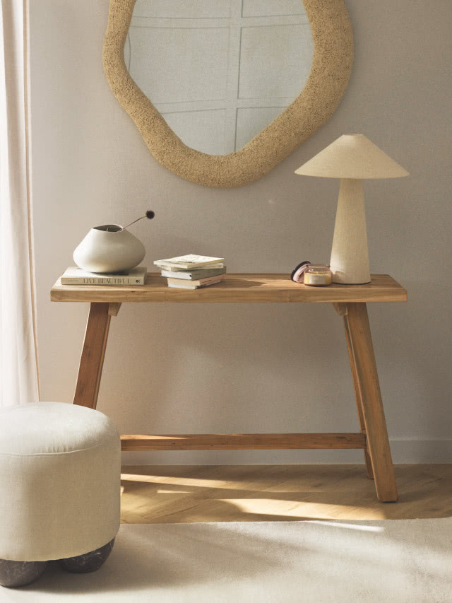 drewniany stolik konsola