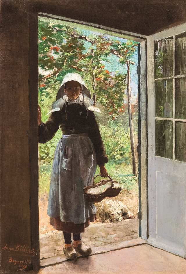 Anna Bilińska, „Dziewczyna z koszem na progu domu”, 1889, olej, płótno Muzeum Narodowe we Wrocławiu, fot. Arkadiusz Podstawka