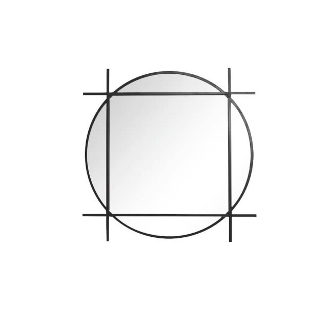 lustro w metalowej ramie