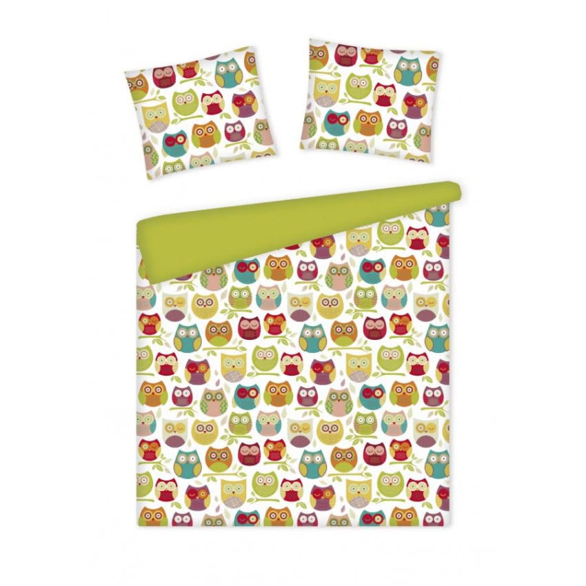 Komplet pościeli Owls, satyna bawełniana, wym....