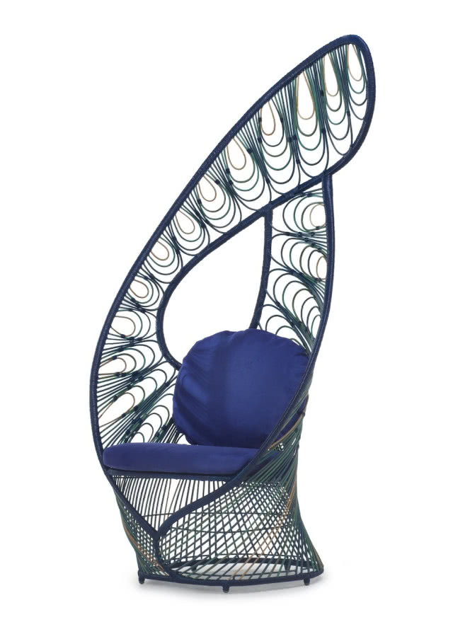 Fotel Peacock Easy Chair niebieski
