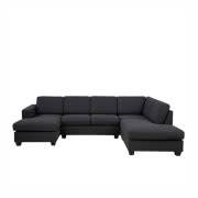 Antracytowy 3-osobowy narożnik prawostronny, Actona