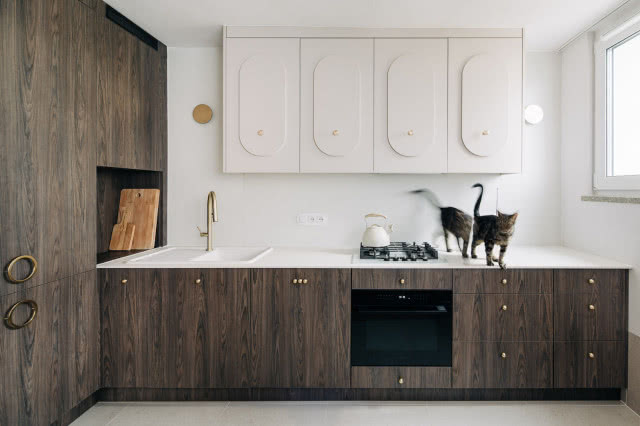 ciemny dąb meble w kuchni