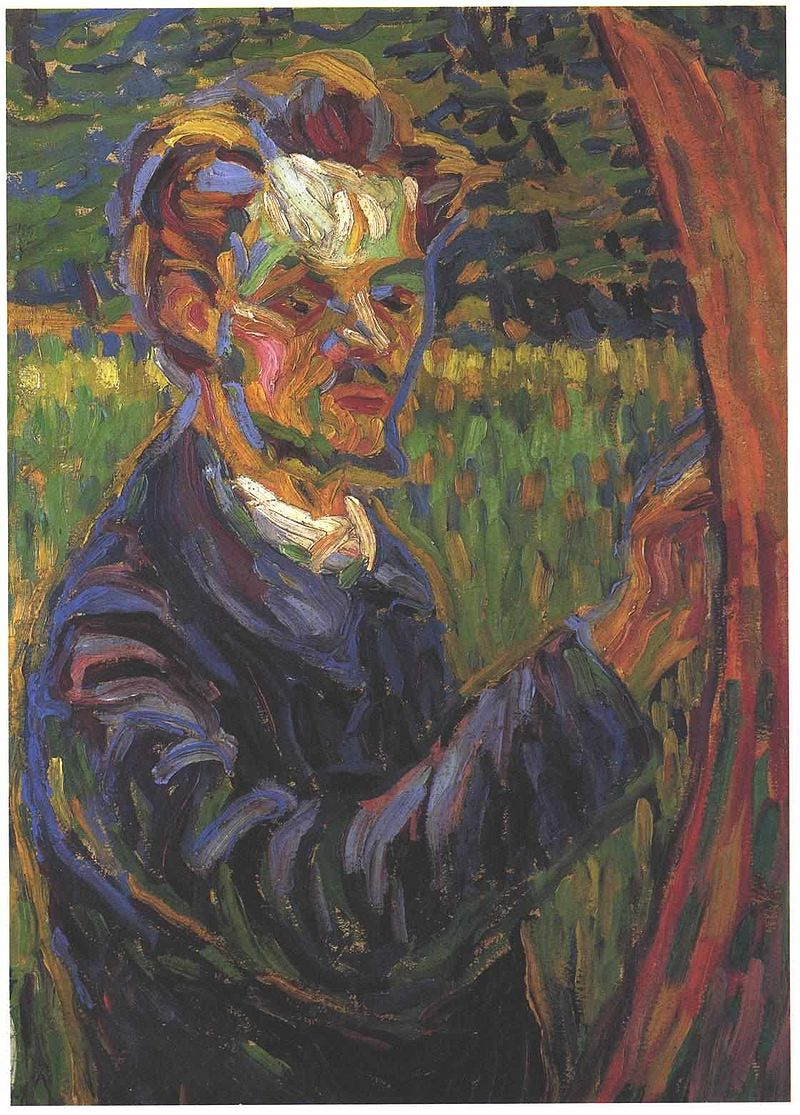 Erich Heckel, "Autoportret przy sztalugach"....