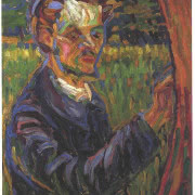 Erich Heckel, "Autoportret przy sztalugach"....
