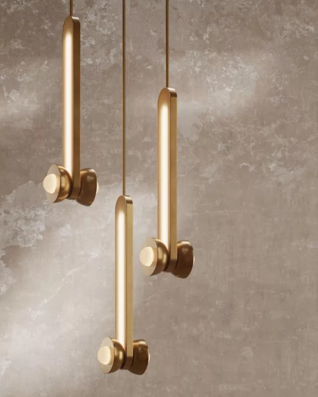 podłużne lampy wiszące z mosiądzu