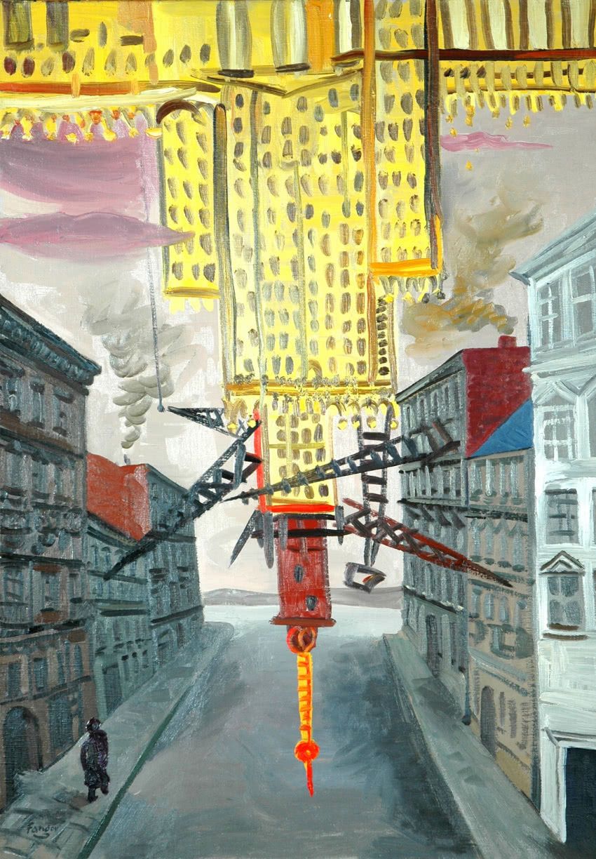 Wojciech Fangor, Pałac Kultury, 1953, olej na...