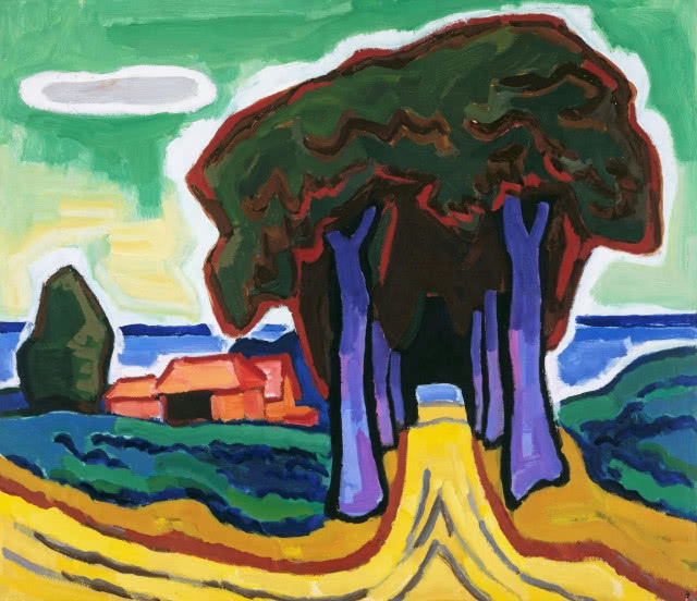 pejzaż z aleją obraz ekspresjonizm