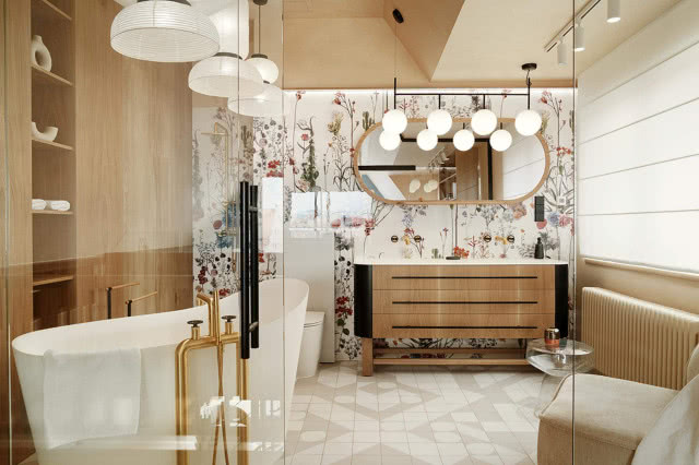 łazienka w stylu japandi