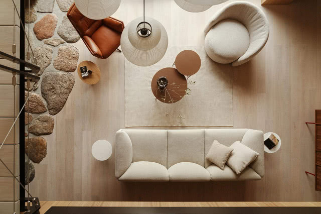 salon w stylu japandi