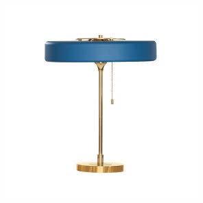 Lampa stołowa z mosiądzu i szkła Revolve, wys. 42 cm, śr. 35 cm, Bert Frank, mood-design.pl, 3755 zł