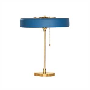 Lampa stołowa z mosiądzu i szkła Revolve, wys. 42 cm, śr. 35 cm, Bert Frank, mood-design.pl, 3755 zł