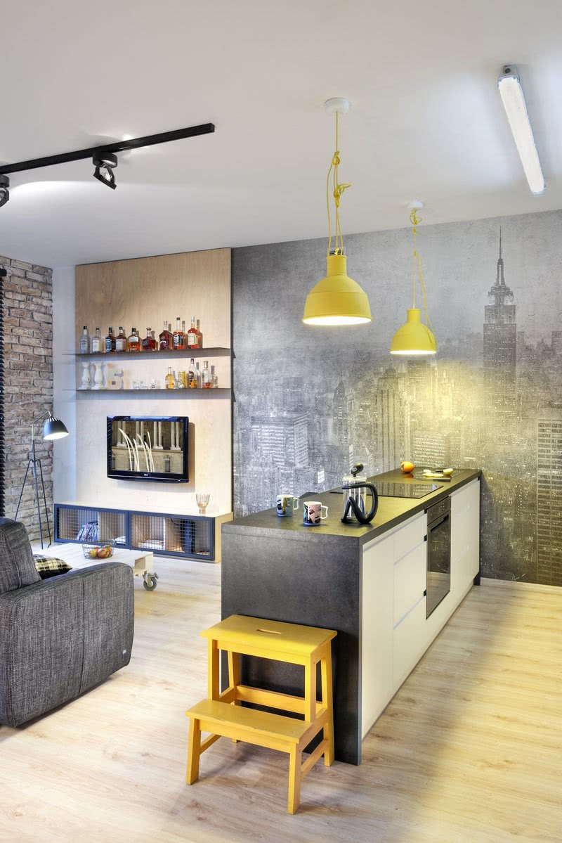 Półwysep kuchenny z laminowanym dużym blatem...