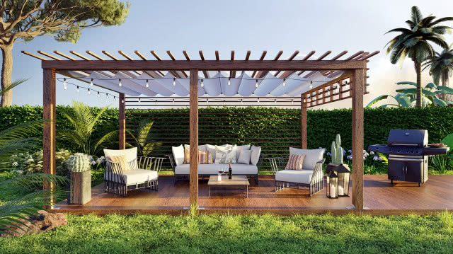 Drewniana pergola na taras