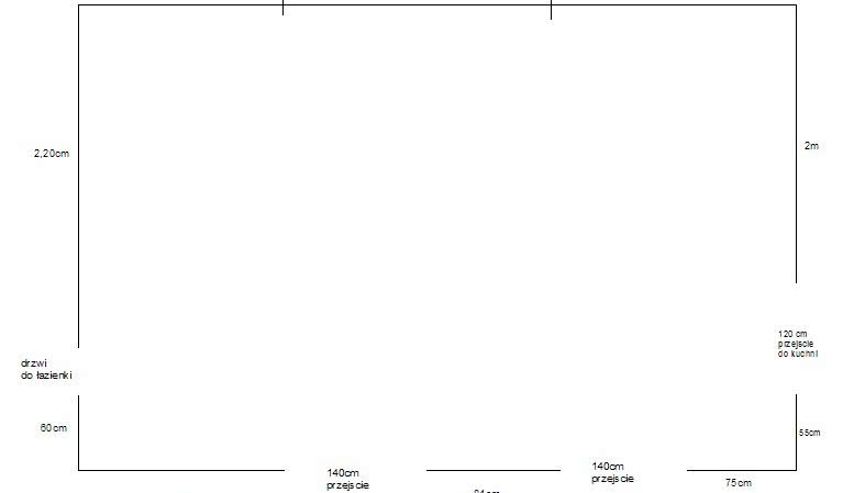 Aranżacja salonu z kilkoma wejściami