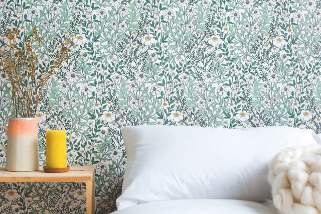 tapeta kwiaty wzór łączka