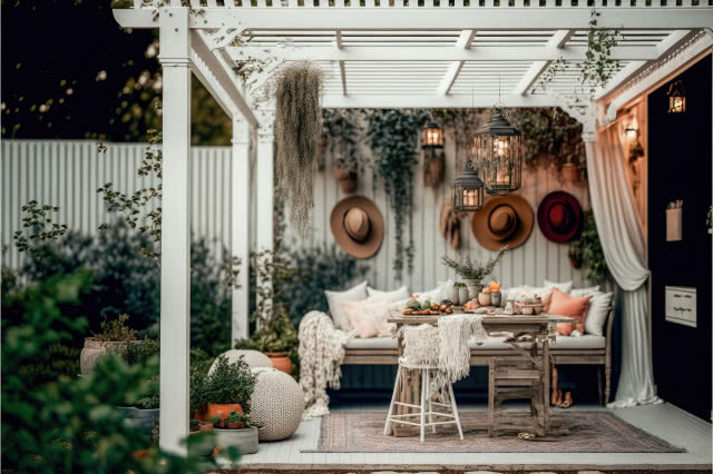 Drewniana pergola na taras
