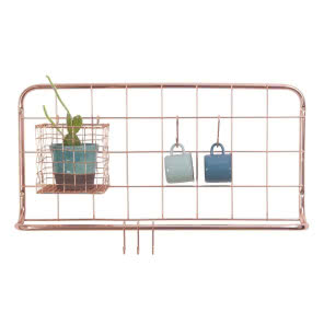 Miedziany wieszak ścienny kratka