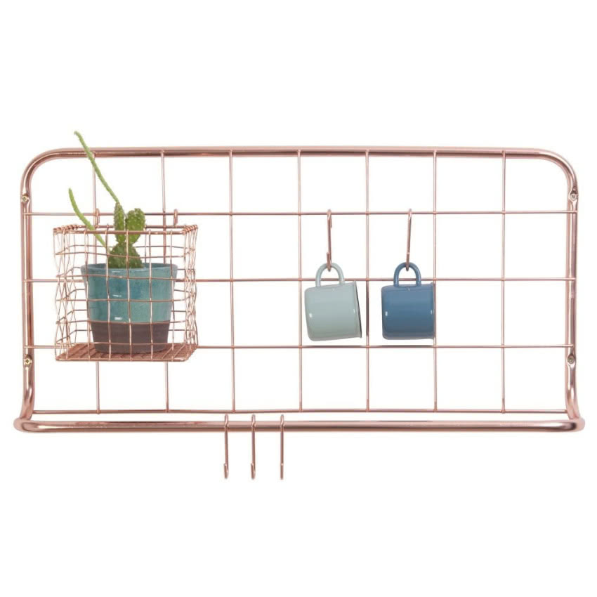 Wieszak ścienny w miedzianej barwie Open Grid,...