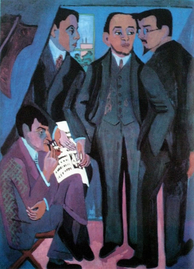 czterech mężczyzn obraz ekspresjonista Ernst Ludwig Kirchner