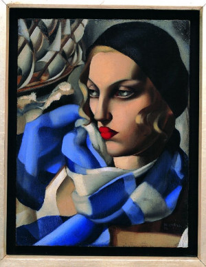 Tamara Łempicka, obraz "Błękitny szal", 1930 r.