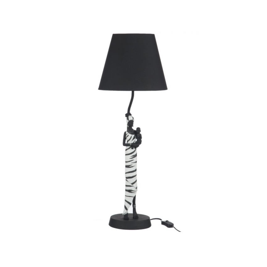 Lampa stołowa African Woman, zebra, J-Line, SF...