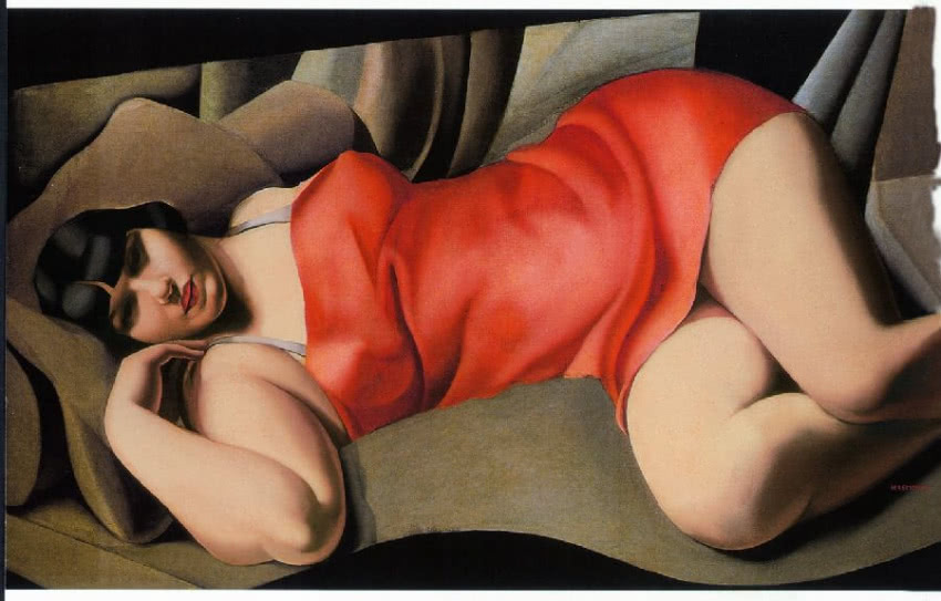 Tamara Łempicka, "Czerwona sukienka", 1927,...