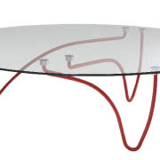 Stolik Rythme, zrobiony ze szkła i stali...