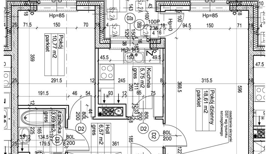 Miejsce na garderobę w otwartym salonie