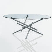 Stolik Rythme, zrobiony ze szkła i stali...