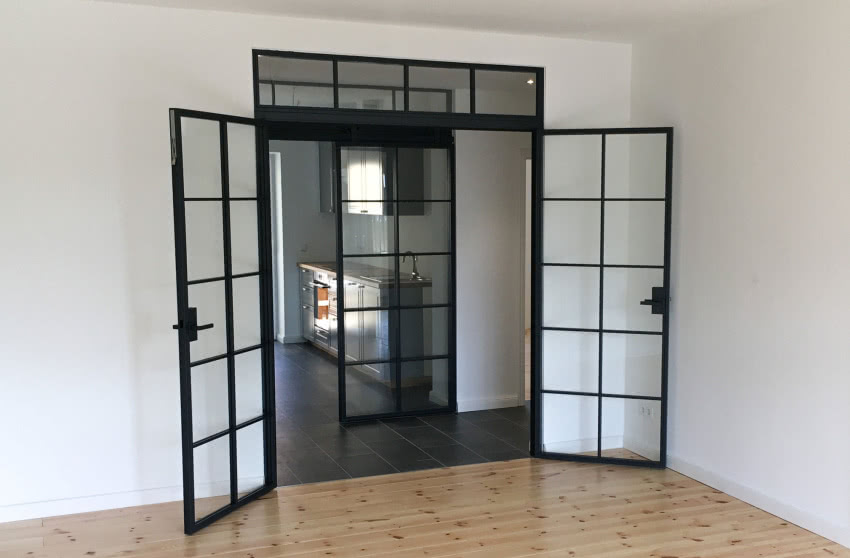 Drzwi dwuskrzydłowe z przeszkleniem na wymiar -...