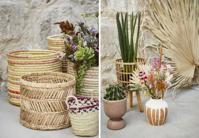 Plecione kosze i doniczki