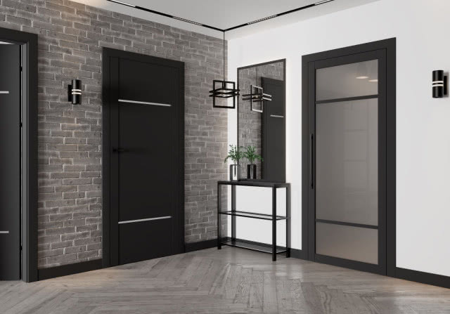 drzwi przeszklone w korytarzu