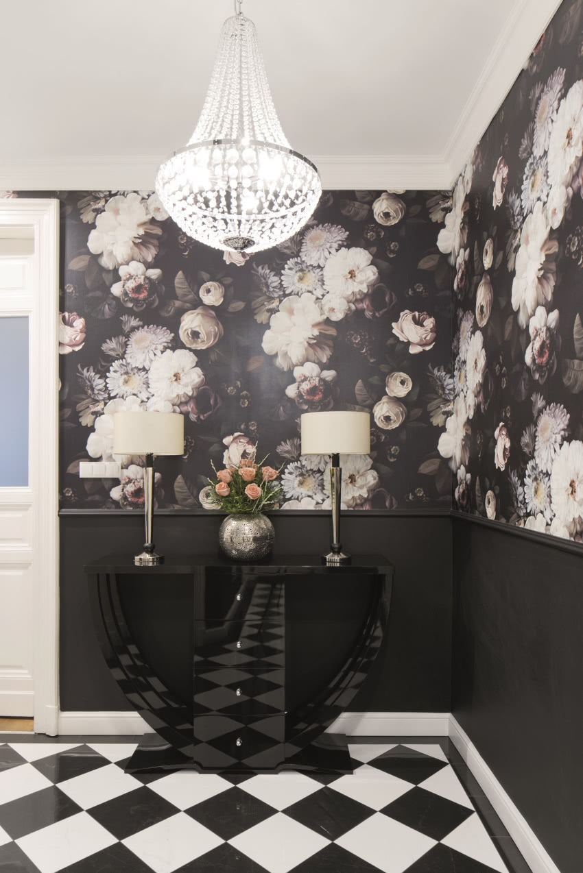 W holu wejściowym jest elegancko i dekoracyjnie...